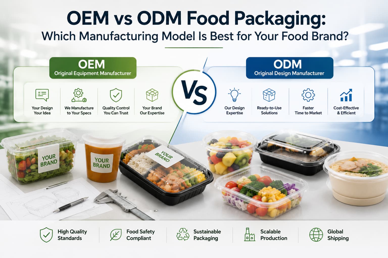 OEM vs ODM Food Packaging: Which Manufacturing Model Is Best for Your Food Brand? OEM vs ODM Food Packaging: Which Manufacturing Model Is Best for Your Food Brand?