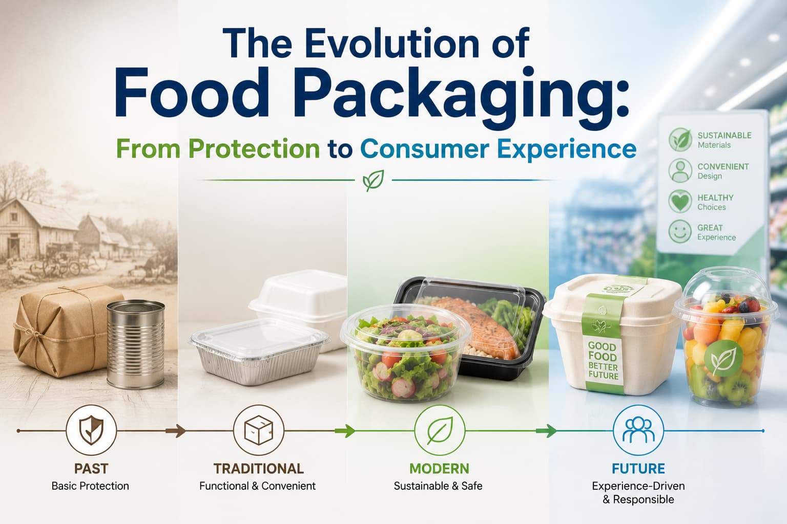 The Evolution of Food Packaging: From Protection to Consumer Experience The Evolution of Food Packaging: From Protection to Consumer Experience